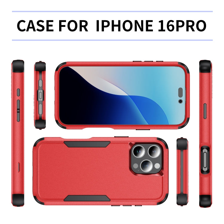 For iPhone 16 Pro Commuter Shockproof TPU + PC Phone Case(Red+Black) - iPhone 16 Pro Cases by PMC Jewellery | Online Shopping South Africa | PMC Jewellery | Buy Now Pay Later Mobicred