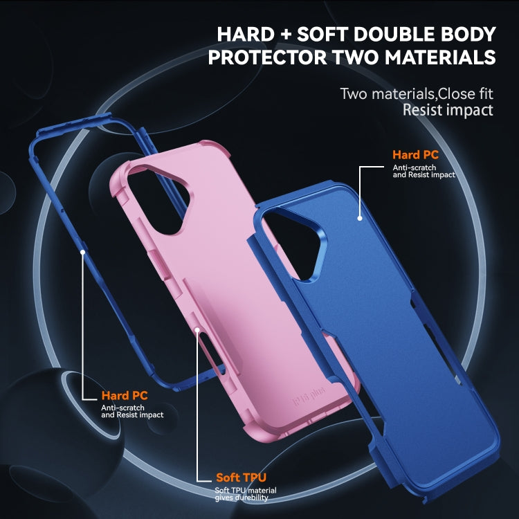 For iPhone 16 Plus Commuter Shockproof TPU + PC Phone Case(Royal Blue+Pink) - iPhone 16 Plus Cases by PMC TechLife | Online Shopping South Africa | PMC TechLife | Buy Now Pay Later Mobicred