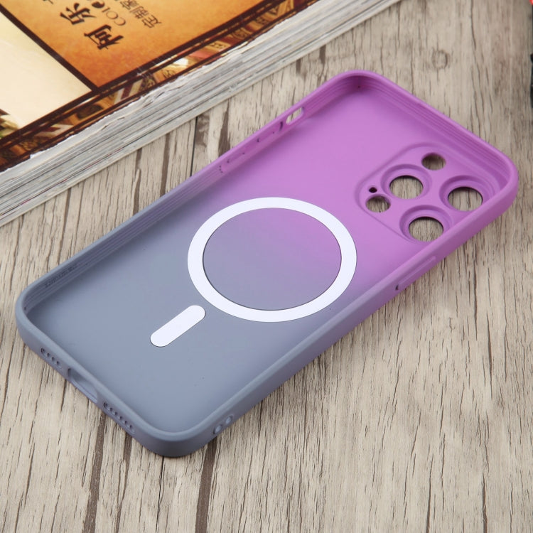 For iPhone 15 Pro Max Liquid TPU Silicone Gradient MagSafe Phone Case(Purple) - iPhone 15 Pro Max Cases by PMC TechLife | Online Shopping South Africa | PMC TechLife
