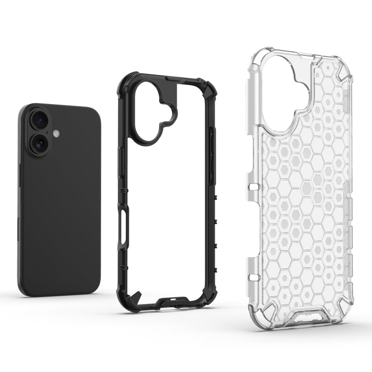 For iPhone 16 Honeycomb Shockproof Phone Case(White) - iPhone 16 Cases by PMC Jewellery | Online Shopping South Africa | PMC Jewellery | Buy Now Pay Later Mobicred