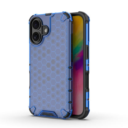 For iPhone 16 Honeycomb Shockproof Phone Case(Blue) - iPhone 16 Cases by PMC Jewellery | Online Shopping South Africa | PMC Jewellery | Buy Now Pay Later Mobicred