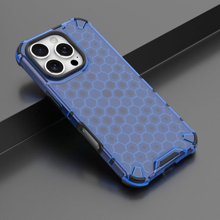 For iPhone 16 Pro Max Honeycomb Shockproof Phone Case(Blue) - iPhone 16 Pro Max Cases by PMC TechLife | Online Shopping South Africa | PMC TechLife | Buy Now Pay Later Mobicred