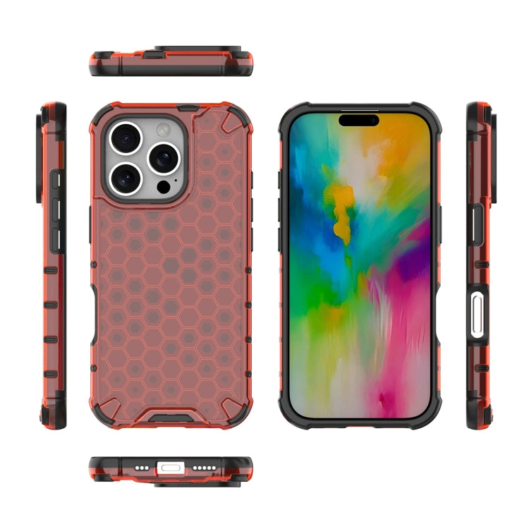 For iPhone 16 Pro Max Honeycomb Shockproof Phone Case(Red) - iPhone 16 Pro Max Cases by PMC TechLife | Online Shopping South Africa | PMC TechLife | Buy Now Pay Later Mobicred