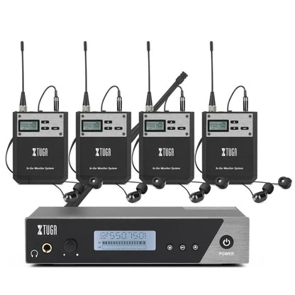 XTUGA  IEM1100 Professional Wireless In Ear Monitor System 4 BodyPacks(UK Plug) - Microphone by XTUGA | Online Shopping South Africa | PMC Jewellery | Buy Now Pay Later Mobicred