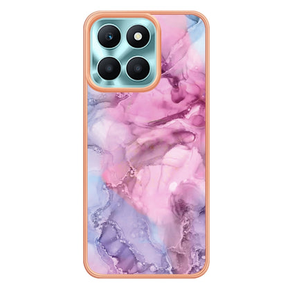 For Honor X6a Electroplating Marble Dual-side IMD Phone Case(Pink 013) - Honor Cases by PMC Jewellery | Online Shopping South Africa | PMC Jewellery