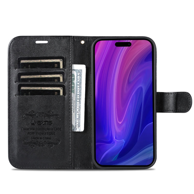 For iPhone 16 Pro AZNS Sheepskin Texture Flip Leather Phone Case(Black) - iPhone 16 Pro Cases by AZNS | Online Shopping South Africa | PMC Jewellery | Buy Now Pay Later Mobicred