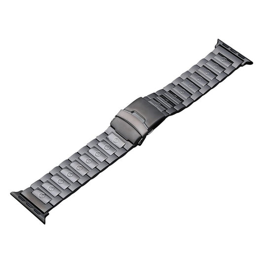 For Apple Watch Series 7 41mm Safety Buckle Titanium Steel Watch Band(Grey) - Watch Bands by PMC Jewellery | Online Shopping South Africa | PMC Jewellery