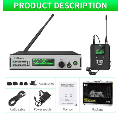 XTUGA SEM100 Professional Wireless In Ear Monitor System 2 BodyPacks(AU Plug) - Microphone by XTUGA | Online Shopping South Africa | PMC Jewellery | Buy Now Pay Later Mobicred