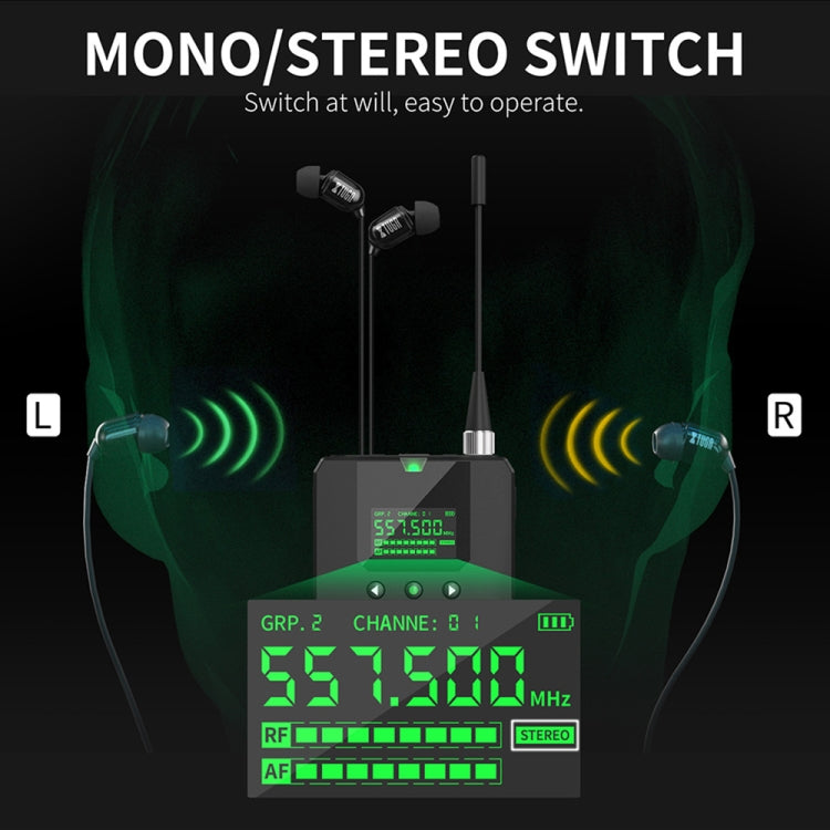 XTUGA SEM100 Professional Wireless In Ear Monitor System 2 BodyPacks(UK Plug) - Microphone by XTUGA | Online Shopping South Africa | PMC Jewellery | Buy Now Pay Later Mobicred