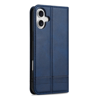 For iPhone 16 Plus AZNS Magnetic Calf Texture Flip Leather Phone Case(Dark Blue) - iPhone 16 Plus Cases by AZNS | Online Shopping South Africa | PMC Jewellery | Buy Now Pay Later Mobicred