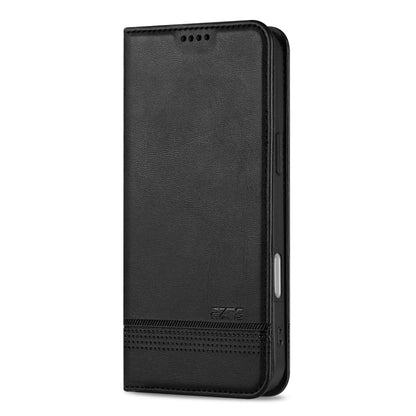 For iPhone 16 AZNS Magnetic Calf Texture Flip Leather Phone Case(Black) - iPhone 16 Cases by AZNS | Online Shopping South Africa | PMC Jewellery | Buy Now Pay Later Mobicred