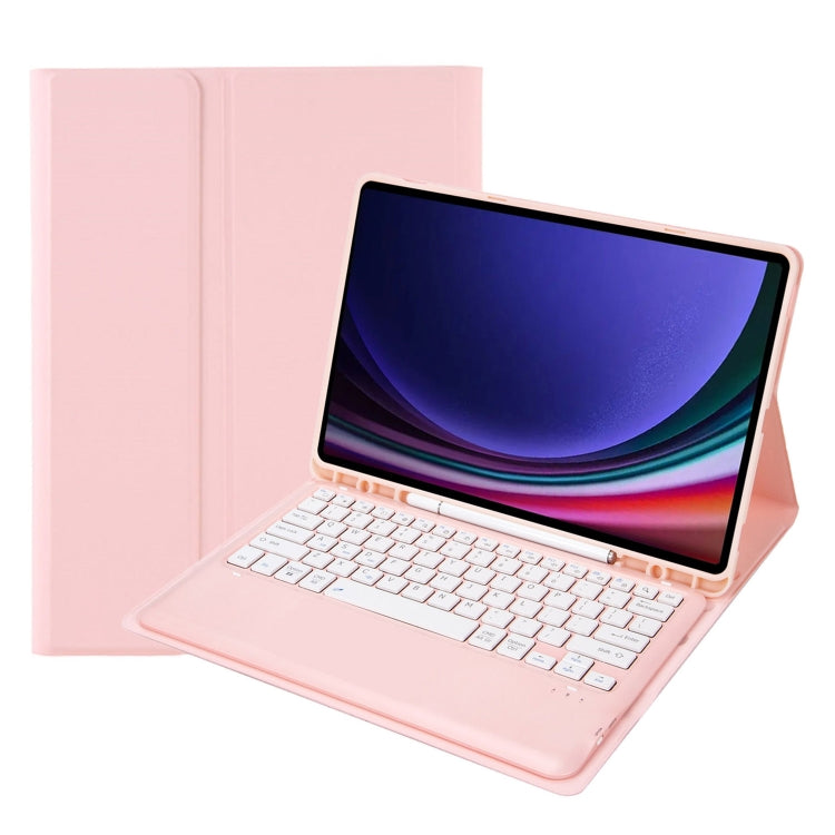 For Samsung Galaxy Tab S9+ A810B Pen Slot Detachable Bluetooth Keyboard Leather Tablet Case(Pink) - Samsung Keyboard by PMC Jewellery | Online Shopping South Africa | PMC Jewellery