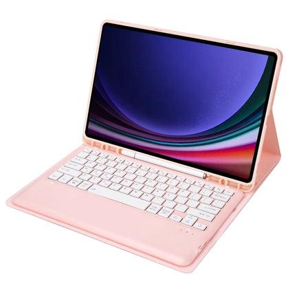 For Samsung Galaxy Tab S9 FE+ A810B Pen Slot Detachable Bluetooth Keyboard Leather Tablet Case(Pink) - Samsung Keyboard by PMC Jewellery | Online Shopping South Africa | PMC Jewellery