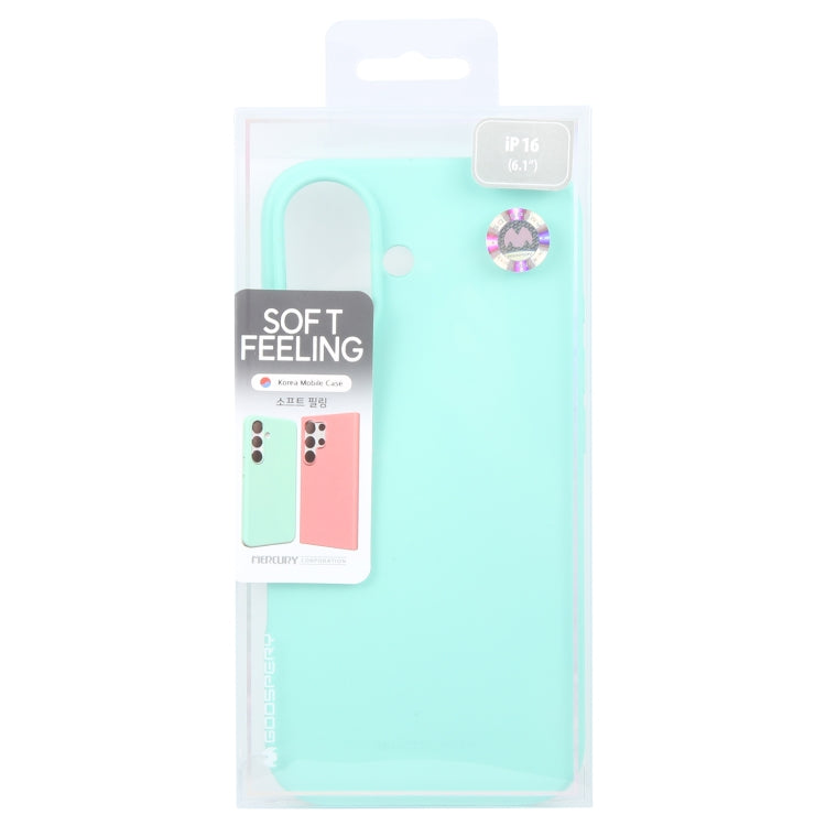 For iPhone 16 Plus GOOSPERY SOFT FEELING Liquid TPU Soft Phone Case(Mint Green) - iPhone 16 Plus Cases by GOOSPERY | Online Shopping South Africa | PMC Jewellery | Buy Now Pay Later Mobicred