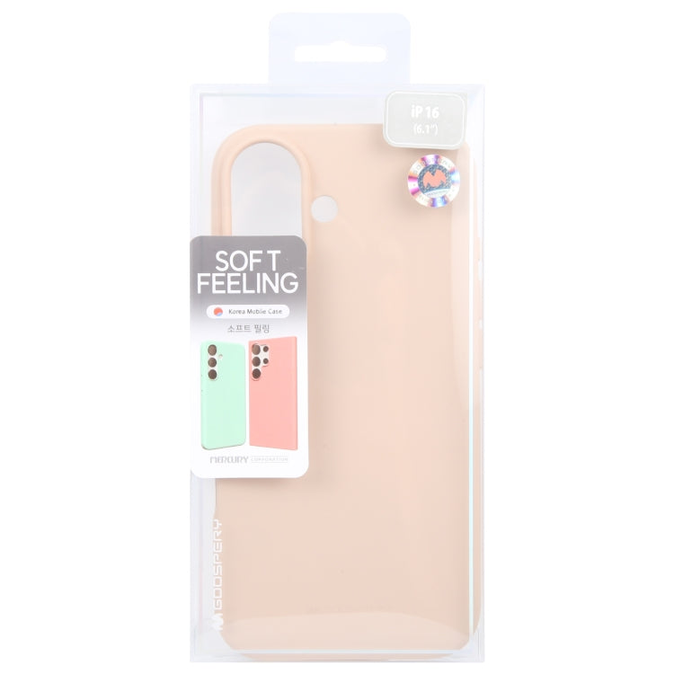 For iPhone 16 GOOSPERY SOFT FEELING Liquid TPU Soft Phone Case(Apricot) - iPhone 16 Cases by GOOSPERY | Online Shopping South Africa | PMC Jewellery | Buy Now Pay Later Mobicred