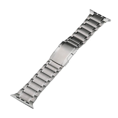 For Apple Watch Series 4 44mm Five Beads Turtle Buckle Titanium Steel Watch Band(Silver) - Watch Bands by PMC Jewellery | Online Shopping South Africa | PMC Jewellery