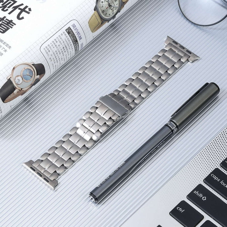 For Apple Watch Series 7 41mm Five Beads Titanium Steel Watch Band(Silver) - Watch Bands by PMC Jewellery | Online Shopping South Africa | PMC Jewellery