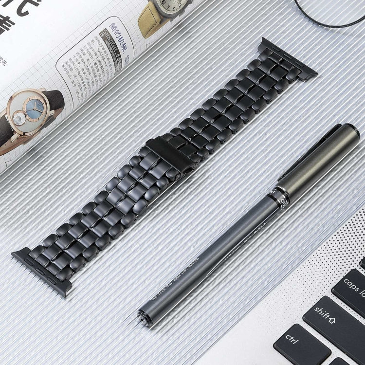 For Apple Watch 4 40mm Five Beads Titanium Steel Watch Band(Black) - Watch Bands by PMC TechLife | Online Shopping South Africa | PMC TechLife