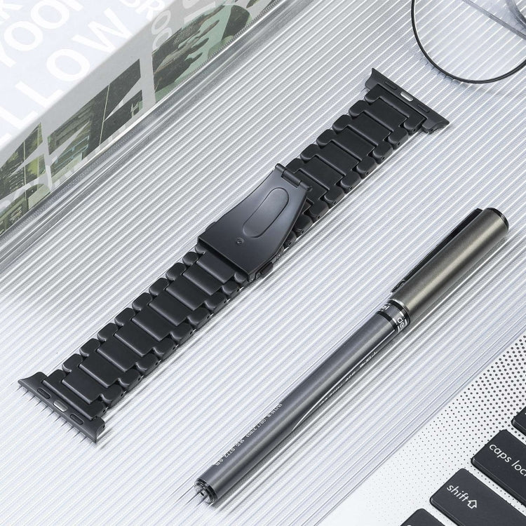 For Apple Watch 4 40mm Five Beads Titanium Steel Watch Band(Black) - Watch Bands by PMC TechLife | Online Shopping South Africa | PMC TechLife