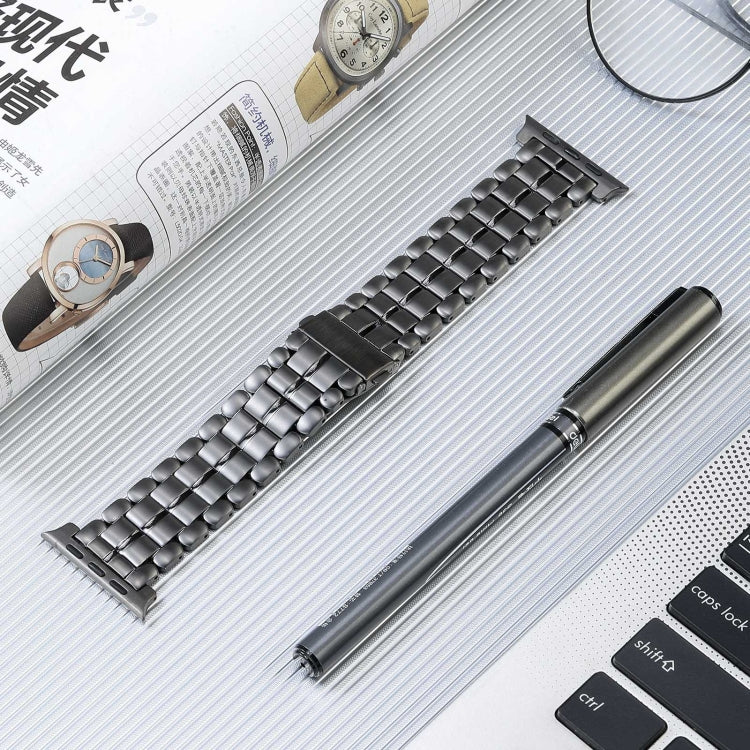 For Apple Watch 38mm Five Beads Titanium Steel Watch Band(Grey) - Watch Bands by PMC TechLife | Online Shopping South Africa | PMC TechLife