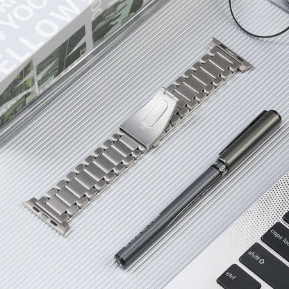 For Apple Watch 38mm Five Beads Titanium Steel Watch Band(Silver) - Watch Bands by PMC Jewellery | Online Shopping South Africa | PMC Jewellery