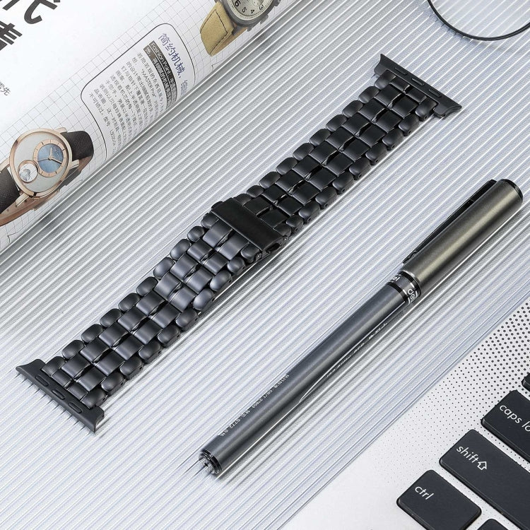 For Apple Watch SE 2023 40mm Five Beads Titanium Steel Watch Band(Black) - Watch Bands by PMC Jewellery | Online Shopping South Africa | PMC Jewellery