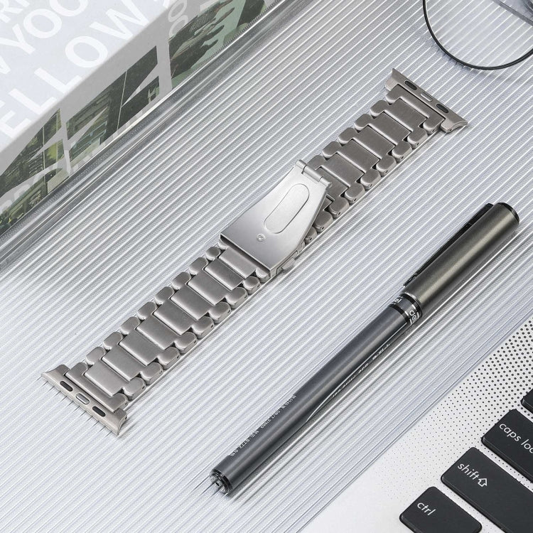 For Apple Watch SE 2023 40mm Five Beads Titanium Steel Watch Band(Silver) - Watch Bands by PMC Jewellery | Online Shopping South Africa | PMC Jewellery