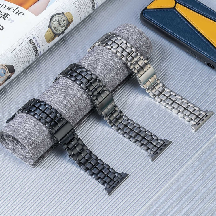 For Apple Watch 38mm Five Beads Titanium Steel Watch Band(Silver) - Watch Bands by PMC TechLife | Online Shopping South Africa | PMC TechLife
