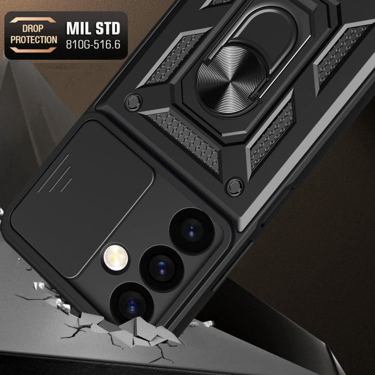 For Samsung Galaxy S24 5G Sliding Camera Cover Design TPU+PC Phone Case(Gold) - Galaxy S24 5G Cases by PMC TechLife | Online Shopping South Africa | PMC TechLife
