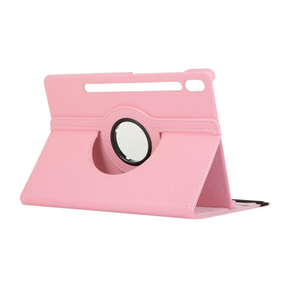 For Samsung Galaxy Tab S9 360 Degrees Rotation Holder Litchi Texture Leather Tablet Case(Pink) - Galaxy Tab S9 Cases by PMC Jewellery | Online Shopping South Africa | PMC Jewellery | Buy Now Pay Later Mobicred