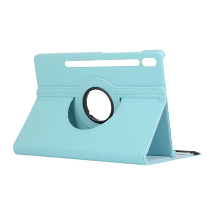 For Samsung Galaxy Tab S9+ / Tab S10+ 360 Degrees Rotation Holder Litchi Texture Leather Tablet Case(Sky Blue) - Galaxy Tab S9+ Cases by PMC Jewellery | Online Shopping South Africa | PMC Jewellery | Buy Now Pay Later Mobicred