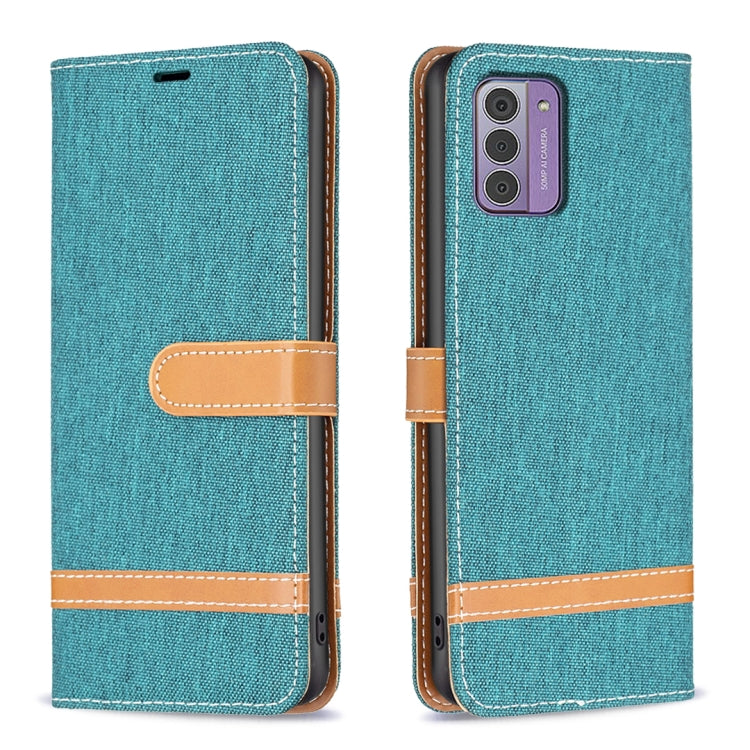 For Nokia G42/G310 Color Matching Denim Texture Horizontal Flip Leather Case(Green) - Nokia Cases by PMC TechLife | Online Shopping South Africa | PMC TechLife | Buy Now Pay Later Mobicred