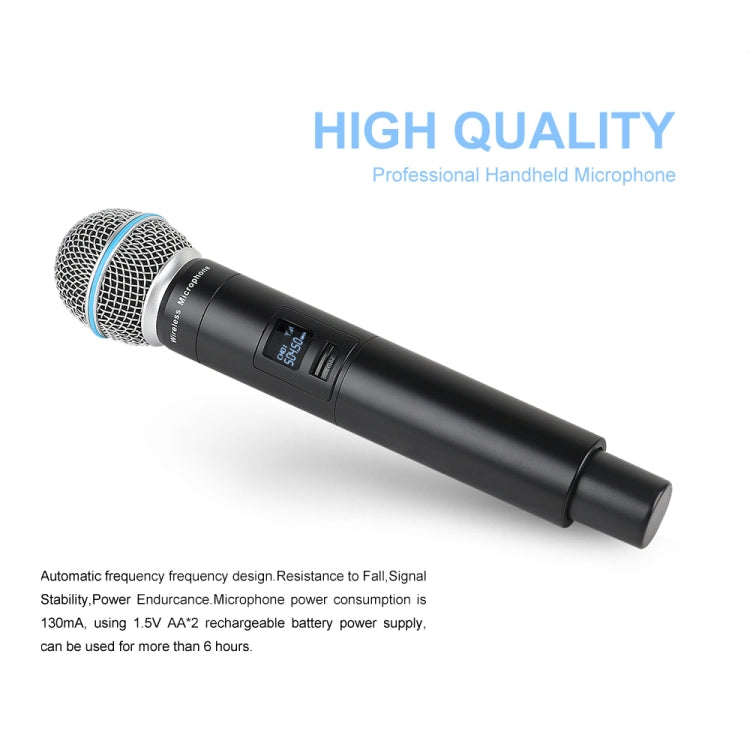 XTUGA A140-B Wireless Microphone System 4 BodyPack Headset Lavalier Microphone(UK Plug) - Microphone by XTUGA | Online Shopping South Africa | PMC Jewellery | Buy Now Pay Later Mobicred