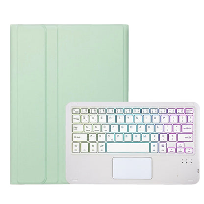 For Samsung Galaxy Tab S9 Candy Color Touch Backlight Bluetooth Keyboard Leather Tablet Case with Pen Holder(Light Green) - Samsung Keyboard by PMC Jewellery | Online Shopping South Africa | PMC Jewellery