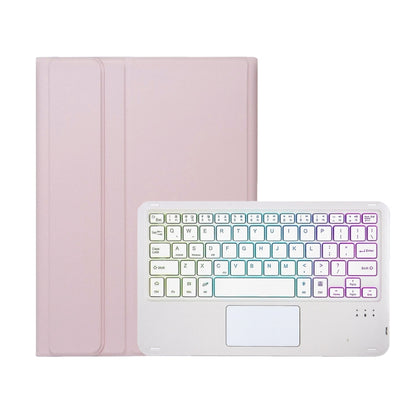 For Samsung Galaxy Tab S9 Candy Color Touch Backlight Bluetooth Keyboard Leather Tablet Case with Pen Holder(Pink) - Samsung Keyboard by PMC Jewellery | Online Shopping South Africa | PMC Jewellery