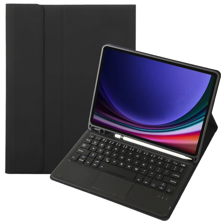 For Samsung Galaxy Tab S9 FE A710B-A Candy Color TPU Touch Bluetooth Keyboard Leather Tablet Case with Pen Holder(Black) - Samsung Keyboard by PMC TechLife | Online Shopping South Africa | PMC TechLife