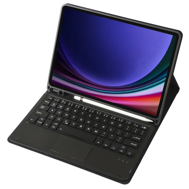 For Samsung Galaxy Tab S9 FE A710B-A Candy Color TPU Touch Bluetooth Keyboard Leather Tablet Case with Pen Holder(Black) - Samsung Keyboard by PMC Jewellery | Online Shopping South Africa | PMC Jewellery