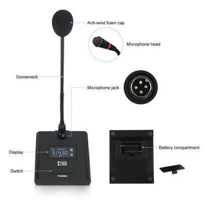 XTUGA A140-C Wireless Microphone System 4-Channel UHF Four Conference Mics(AU Plug) - Microphone by XTUGA | Online Shopping South Africa | PMC Jewellery | Buy Now Pay Later Mobicred