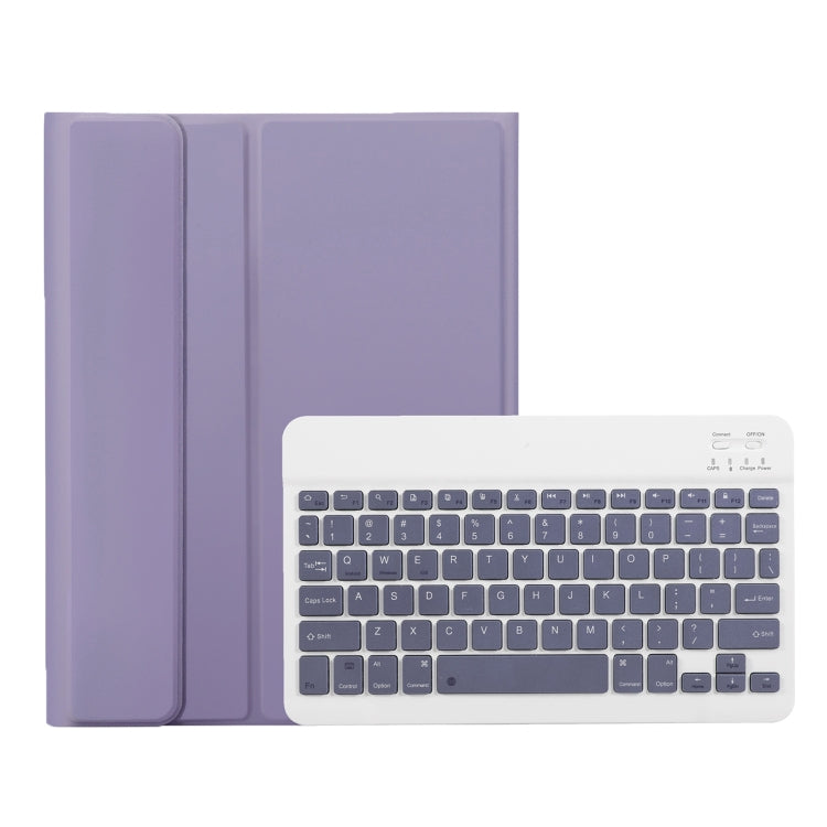 For Samsung Galaxy Tab S9 FE A710B Candy Color TPU Bluetooth Keyboard Leather Tablet Case with Pen Holder(Purple) - Samsung Keyboard by PMC Jewellery | Online Shopping South Africa | PMC Jewellery