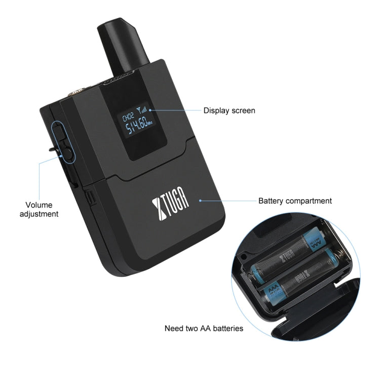 XTUGA A140-HB Wireless Microphone System 4 Channel Handheld Lavalier Headset Microphone(US Plug) - Microphone by XTUGA | Online Shopping South Africa | PMC Jewellery | Buy Now Pay Later Mobicred