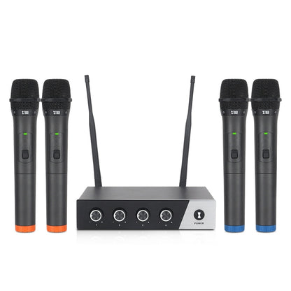 XTUGA S400 Professional 4-Channel UHF Wireless Microphone System with 4 Handheld Microphone(UK Plug) - Microphone by XTUGA | Online Shopping South Africa | PMC Jewellery | Buy Now Pay Later Mobicred