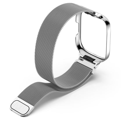 For Redmi Watch 3 Lite / Watch 3 Active 2 in 1 Milan Metal Watch Band with Watch Frame(Silver) - Watch Bands by PMC Jewellery | Online Shopping South Africa | PMC Jewellery