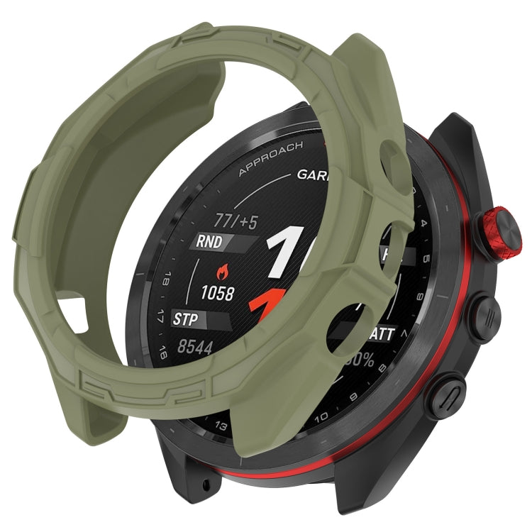 For Garmin Approach S70 47mm Armor Hollow Watch Protective Case(Green) - Watch Cases by PMC Jewellery | Online Shopping South Africa | PMC Jewellery