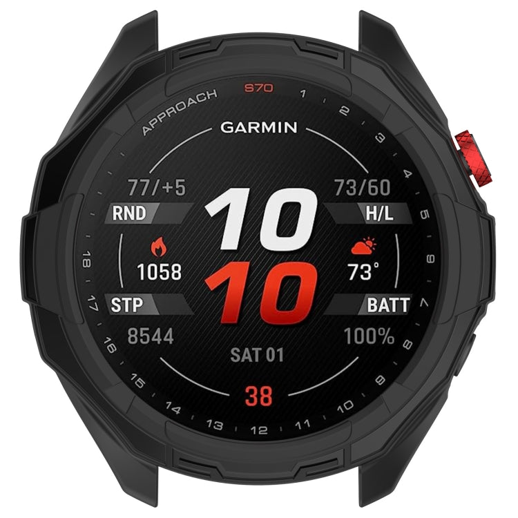 For Garmin Approach S70 42mm Armor Hollow Watch Protective Case(Black) - Watch Cases by PMC Jewellery | Online Shopping South Africa | PMC Jewellery