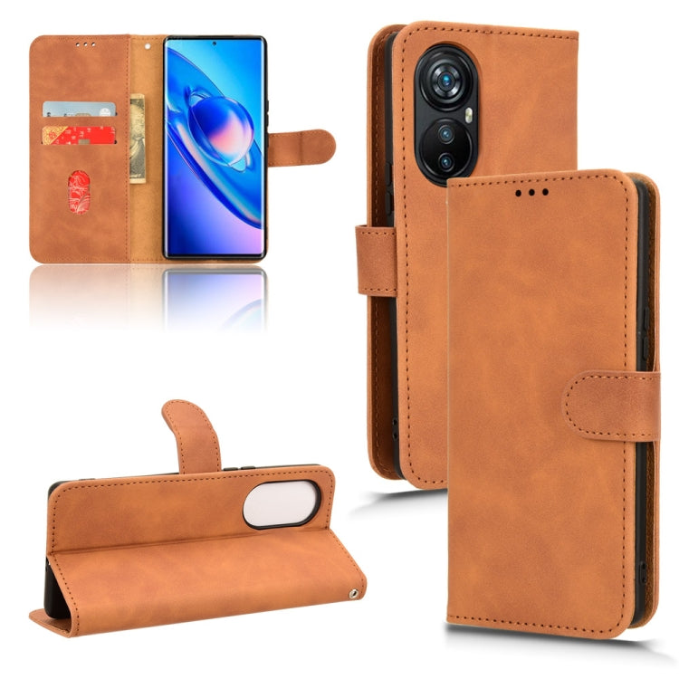 For Blackview A200 Pro Skin Feel Magnetic Flip Leather Phone Case(Brown) - More Brand by PMC Jewellery | Online Shopping South Africa | PMC Jewellery