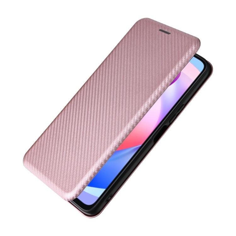 For Honor X6a 4G Carbon Fiber Texture Flip Leather Phone Case(Pink) - Honor Cases by PMC Jewellery | Online Shopping South Africa | PMC Jewellery