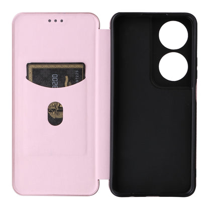 For Honor X7b Carbon Fiber Texture Flip Leather Phone Case(Pink) - Honor Cases by PMC Jewellery | Online Shopping South Africa | PMC Jewellery