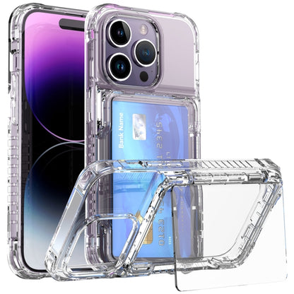 For iPhone 15 Pro Max Crystal Clear Flip Card Slot Phone Case(Transparent) - iPhone 15 Pro Max Cases by PMC Jewellery | Online Shopping South Africa | PMC Jewellery