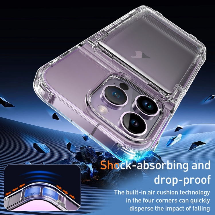 For iPhone 15 Pro Max Crystal Clear Flip Card Slot Phone Case(Transparent) - iPhone 15 Pro Max Cases by PMC Jewellery | Online Shopping South Africa | PMC Jewellery