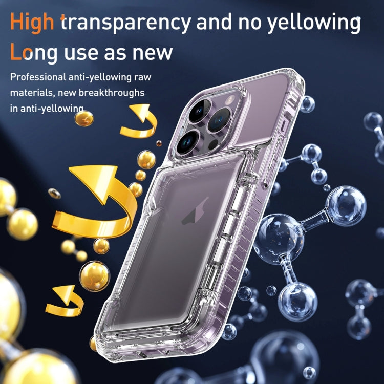 For iPhone 15 Pro Max Crystal Clear Flip Card Slot Phone Case(Transparent) - iPhone 15 Pro Max Cases by PMC Jewellery | Online Shopping South Africa | PMC Jewellery